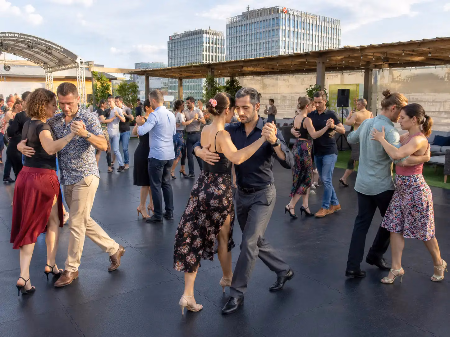 Openclass a milonga na Střeše Vaňkovky - srpen