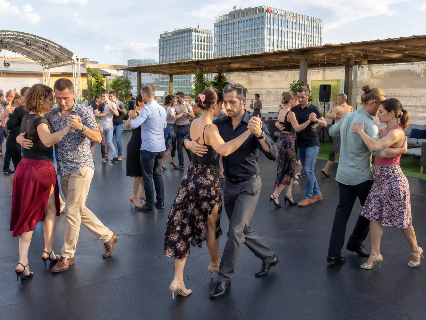 Openclass a milonga na Střeše Vaňkovky - červenec