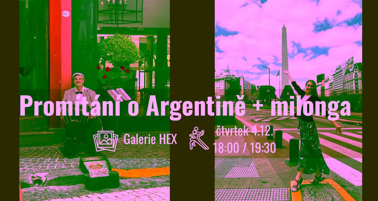 Promítání o Argentině + milonga v Galerii Hex